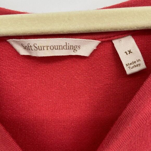 Soft Surroundings Long Sleeve Tunic With Button /Loop on Sleeves & Hem Orange 1X - Picture 2 of 10